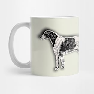 two-color piebald street dog Mug